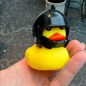 Yellow Rubber Duck with Black Helmet